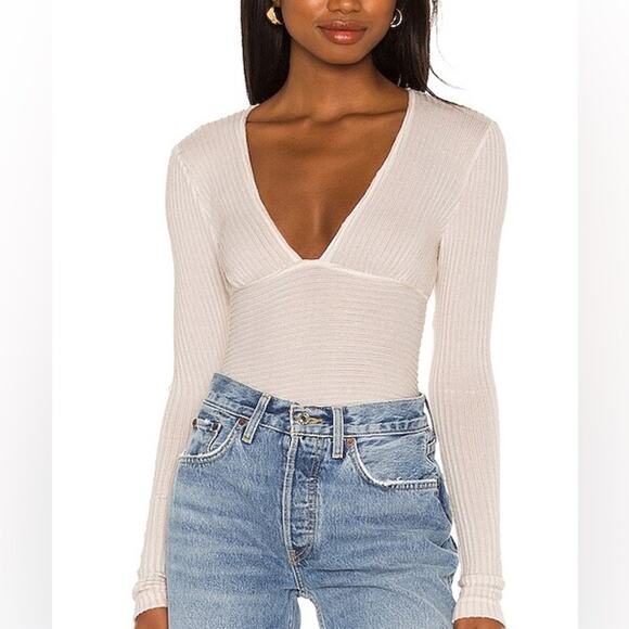 Intimately Free People Lindsey Layering Ribbed‎ Long Sleeve Top Shirt M - Picture 1 of 9